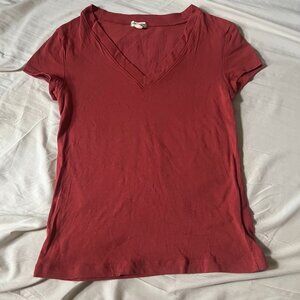 Zenana Outfitters Burnt Orange / Rust V-Neck Short Sleeve T-Shirt